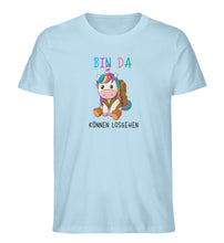 Lade das Bild in den Galerie-Viewer, Bin da Einhorn - Unisex Organic Shirt - Himmelblau / XS -