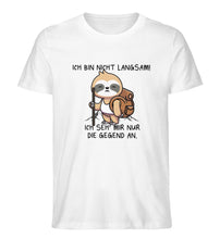 Lade das Bild in den Galerie-Viewer, Bin nicht langsam Faultier - Unisex Organic Shirt - White /