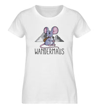 Lade das Bild in den Galerie-Viewer, Wandermaus illustriert - Damen Premium Organic Shirt - White
