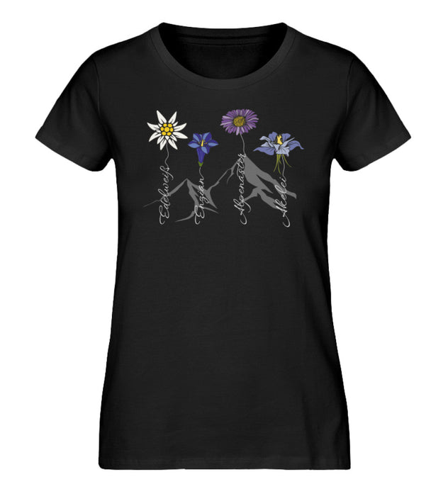Findest du die Alpenblumen auch so schön? Dann ist das dein Shirt für das nächste Bergabenteuer und Blumenverliebte.