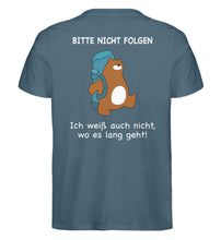 Lade das Bild in den Galerie-Viewer, Nicht folgen Rücken Bär - Premium Organic Shirt UNISEX - S /
